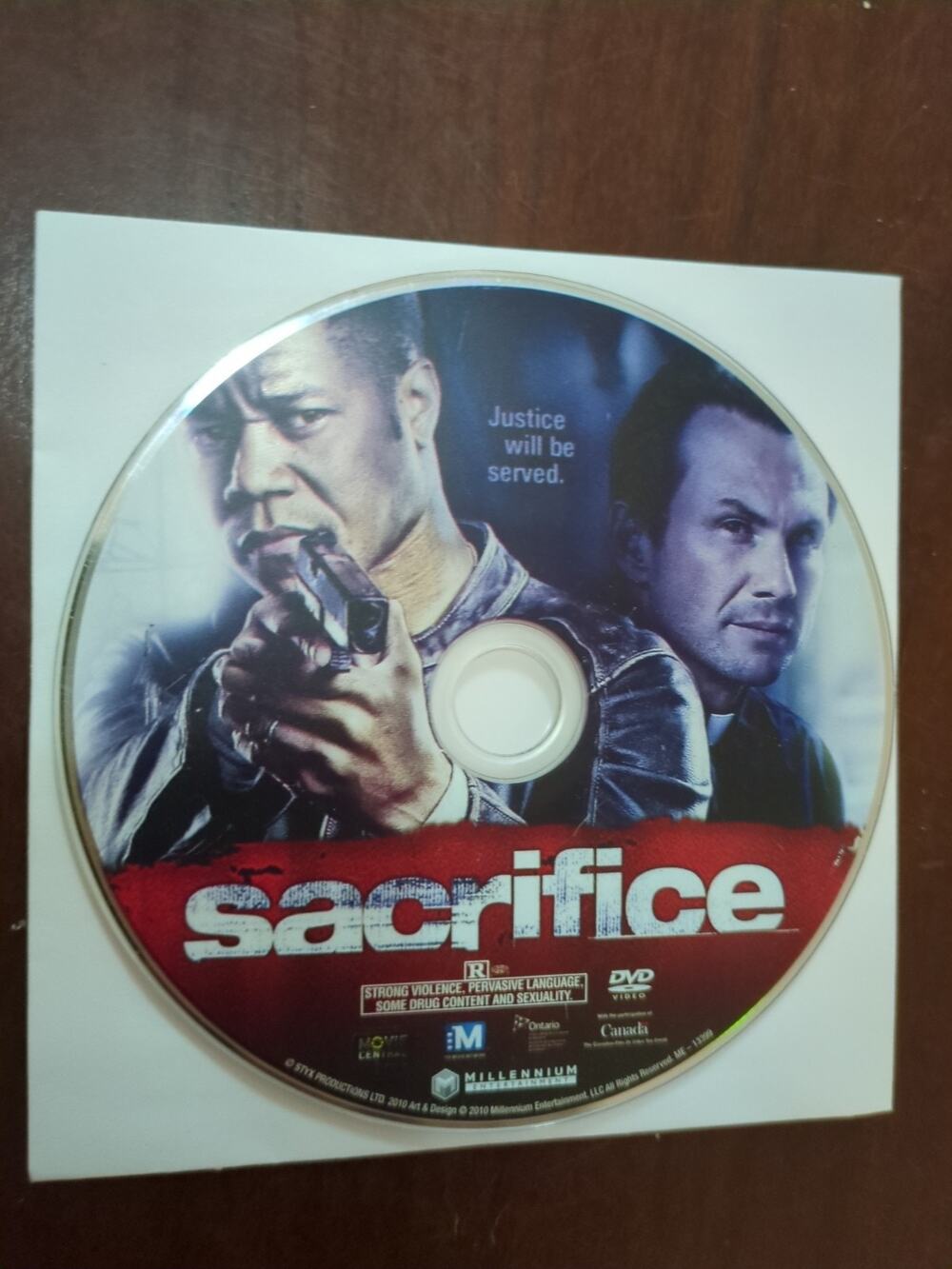 Sacrifice (DVD, 2011) Cuba Gooding Jr, Christian Slater disc only